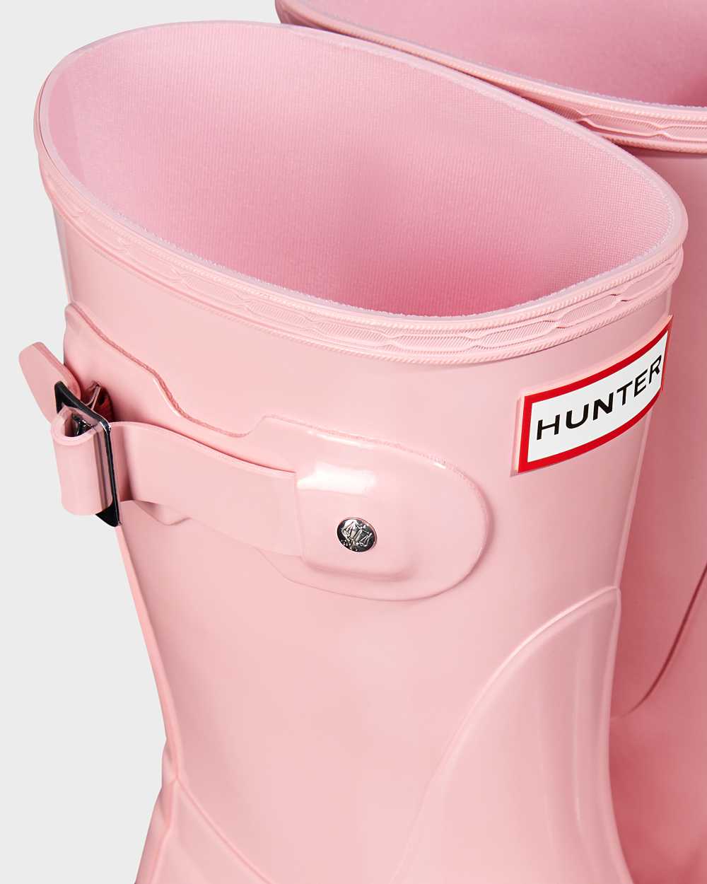 Hunter Original Short Gloss Mid-Calf Women's Rain Boots NZ-31715J Pink